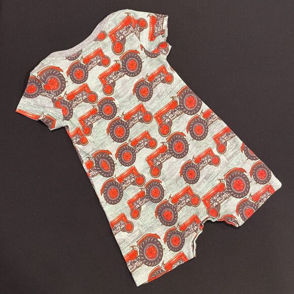 ~ 6mo Tractor Onesie Organic Little Wings Farm Farmer Stretch Baby Short Sleeves - Picture 5 of 13